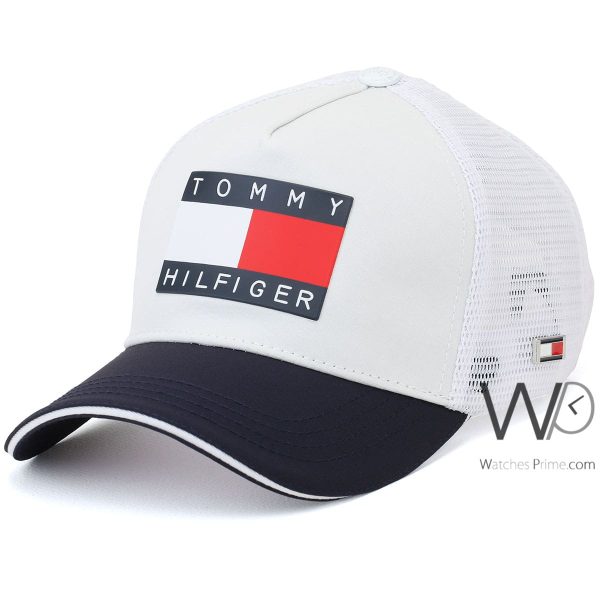 Tommy Hilfiger TH White Blue Trucker Cap | Watches Prime