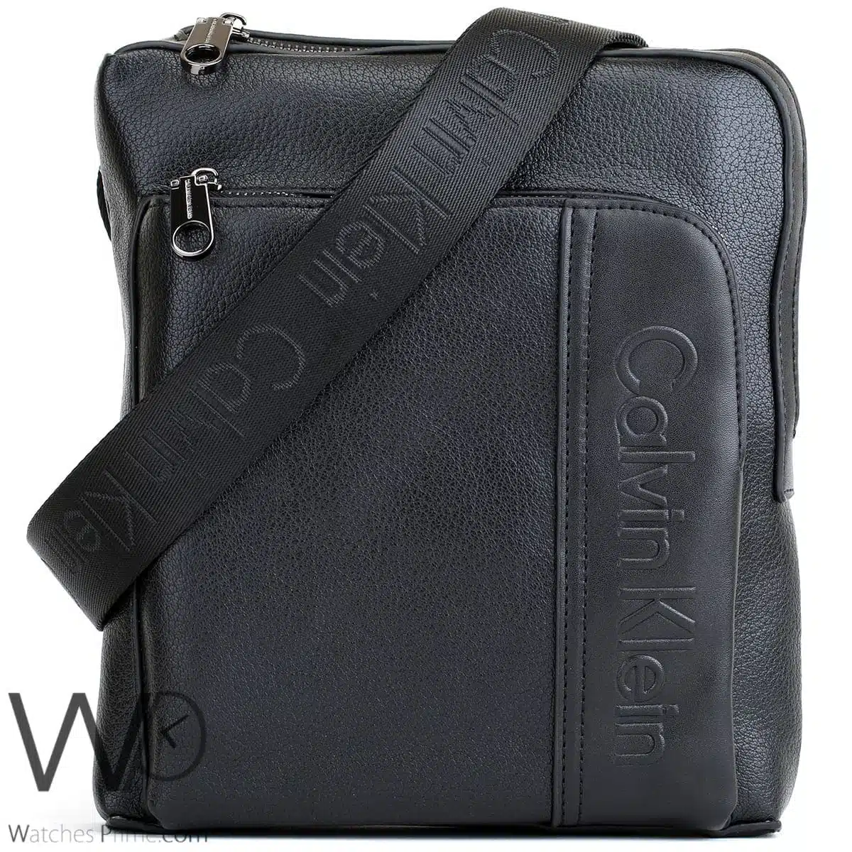 Calvin Klein CK Leather Black Crossbody Bag | Watches Prime Calvin Klein CK Leather Black Crossbody Bag | Watches Prime