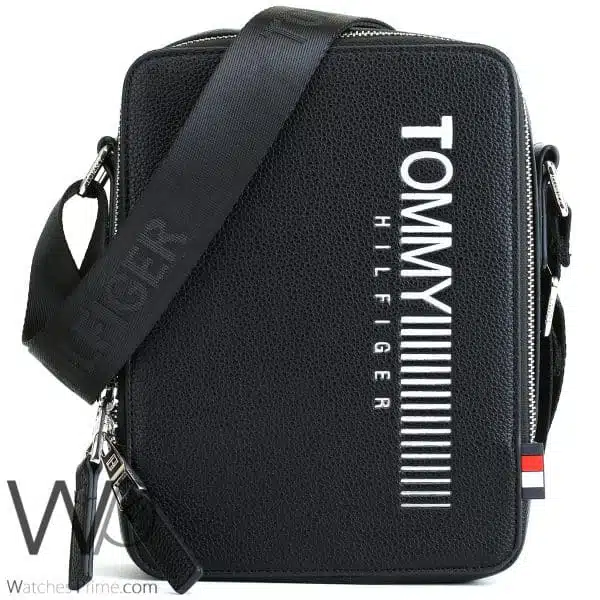 Tommy Hilfiger Black Crossbody Messenger Men | Watches Prime