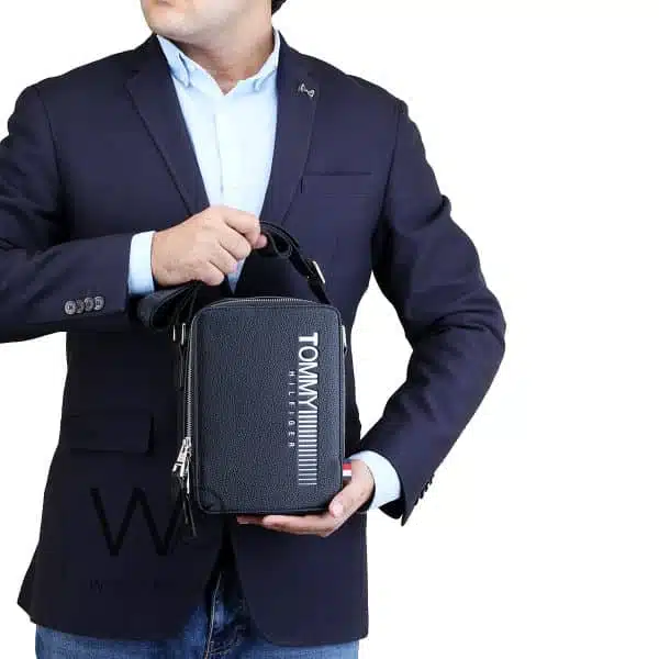 Tommy Hilfiger Black Crossbody Messenger Men | Watches Prime