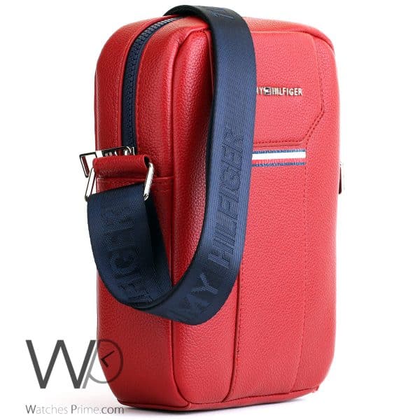 Tommy Hilfiger Red Men's Crossbody Messenger | Watches Prime