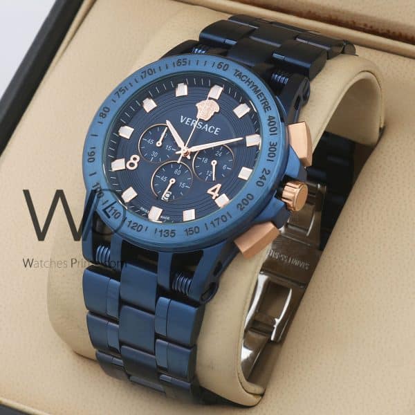 Versace Blue Chronograph Men Watch | Watches Prime