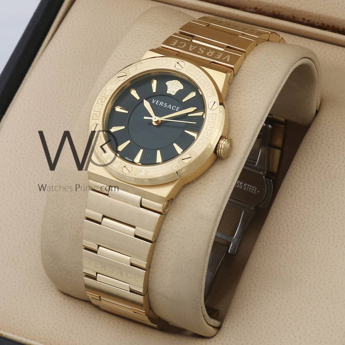 Versace Greca Women's Watch with Black Dial