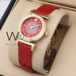 versace pop chic red leather strap red dial for women watch