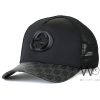 Black gucci gg patterned trucker cap