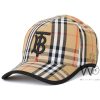 Bt burberry baseball beige motif icon stripe cap cotton hat