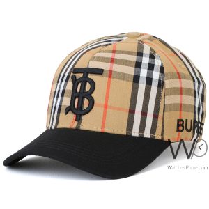 burberry-bt-baseball-beige-black-motif-Icon-stripe-cap-cotton-hat