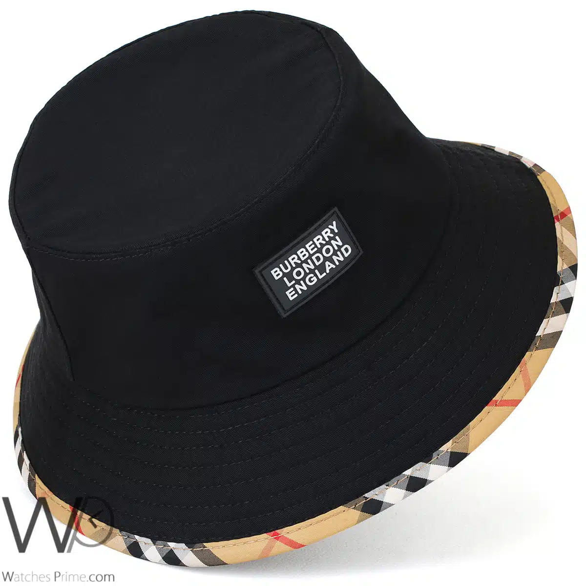 Burberry London England Bucket Summer Beach Hat Black Cotton