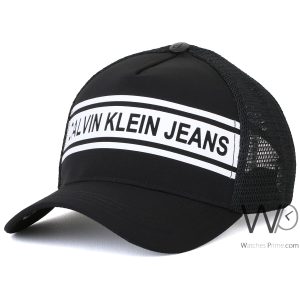 calvin klein-jeans-ck-black-trucker-cap-for-men