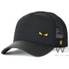 Fendi eyes leather trucker black cap men