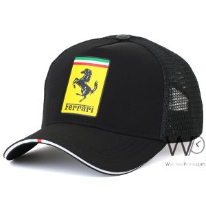 ferrari-horse-trucker-black-men-cap-net-hat