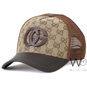 gucci-gg-patterned-brown-trucker-cap