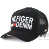Hilfiger denim trucker cap black cotton net hat