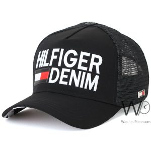 hilfiger-denim-trucker-cap-black-cotton-net-hat