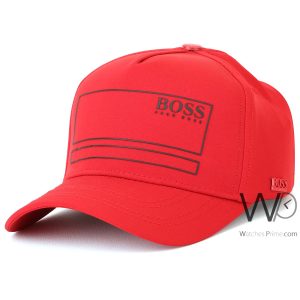 hugo-boss-red-cotton-baseball-for-men-cap
