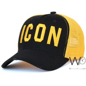 icon-dsquared2-black-yellow-trucker-cap-cotton-hat-for-men