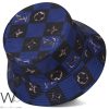 Louis vuitton summer sun bucket hat blue cotton lv