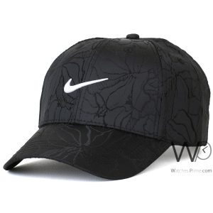 nike-black-baseball-polyester-flower patterned-cap