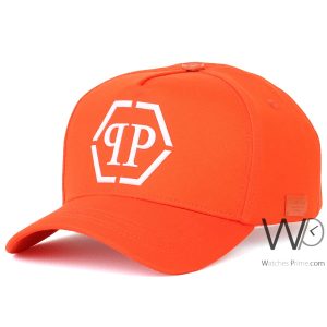 philipp-plein-pp-baseball-orange-cotton-cap