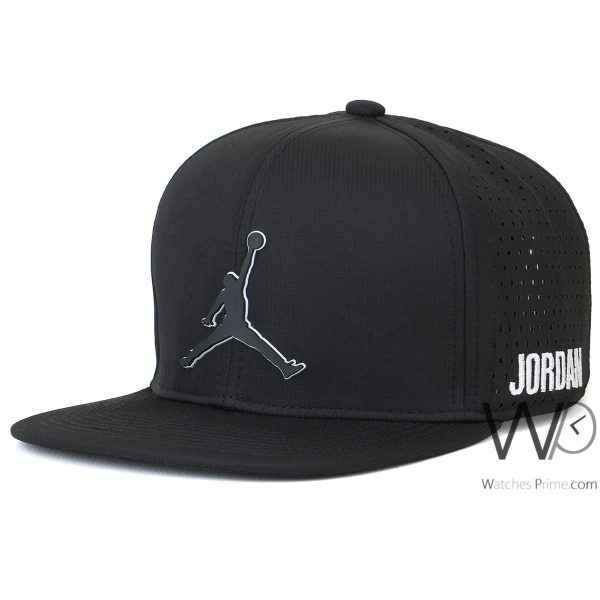 Jordan Snapback Flat Black Baseball Cap | Watches Prime