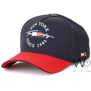 tommy-hilfiger-baseball-cap-since-1985-new-york-blue-red-cotton-hat
