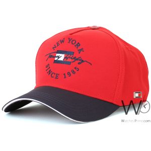 tommy-hilfiger-baseball-cap-since-1985-new-york-red-blue-cotton-hat