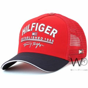 tommy-hilfiger-trucker-cap-th-established-1985-blue-red-cotton-net-hat