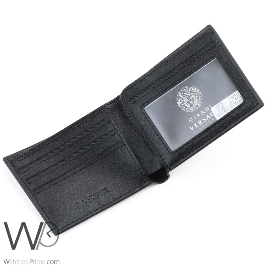 Versace Wallet For Men Leather Black | Watches Prime