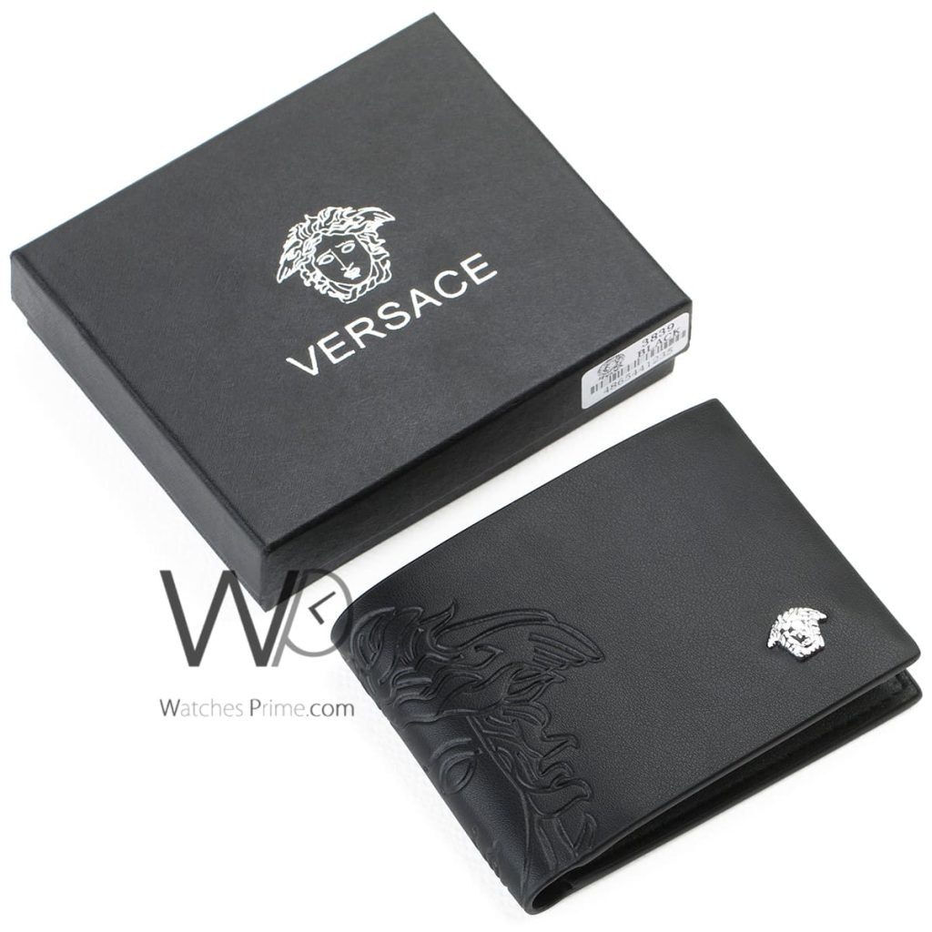 Versace Wallet For Men Leather Black Watches Prime