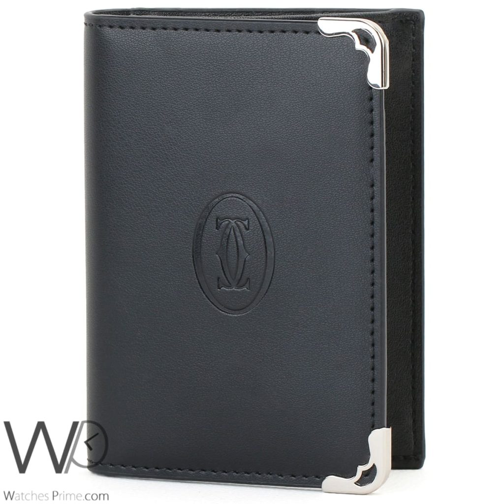 Cartier Wallet Black Leather For Men Watches Prime