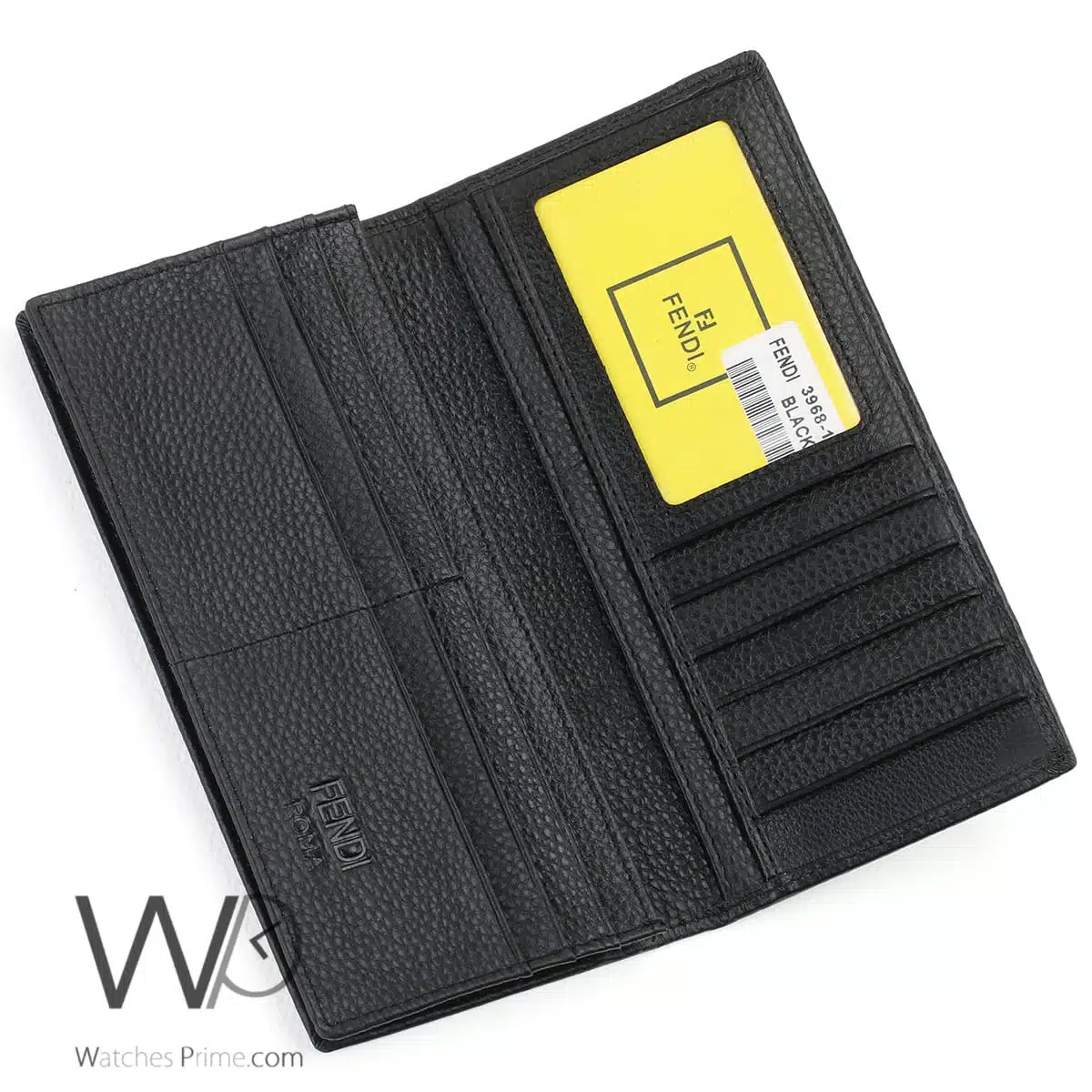 Fendi FF Long Wallet For Men Black Leather | Watches Prime