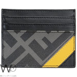 fendi-patterned-ff-card-holde-black-yellow-leather