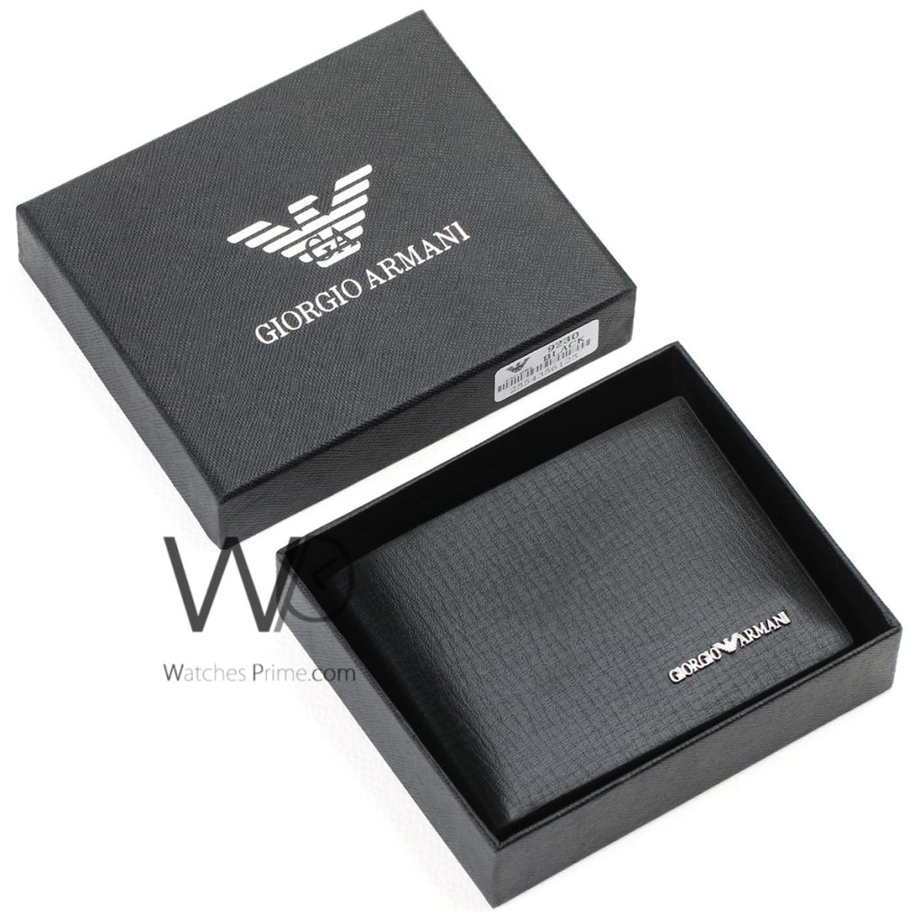 Armani Wallet Leather For Men Black Watches Prime