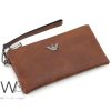 Giorgio armani brown handheld pochette wallet for men