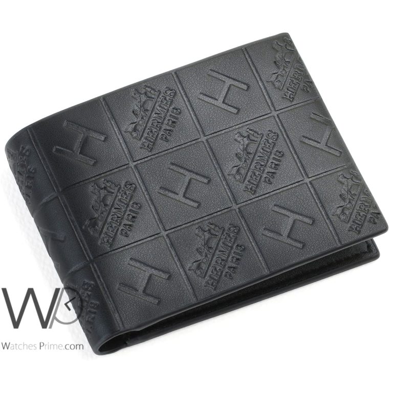 Hermes Paris Wallet Leather Black For Men Watches Prime