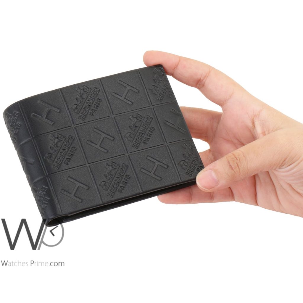 Hermes Paris Wallet Leather Black For Men Watches Prime