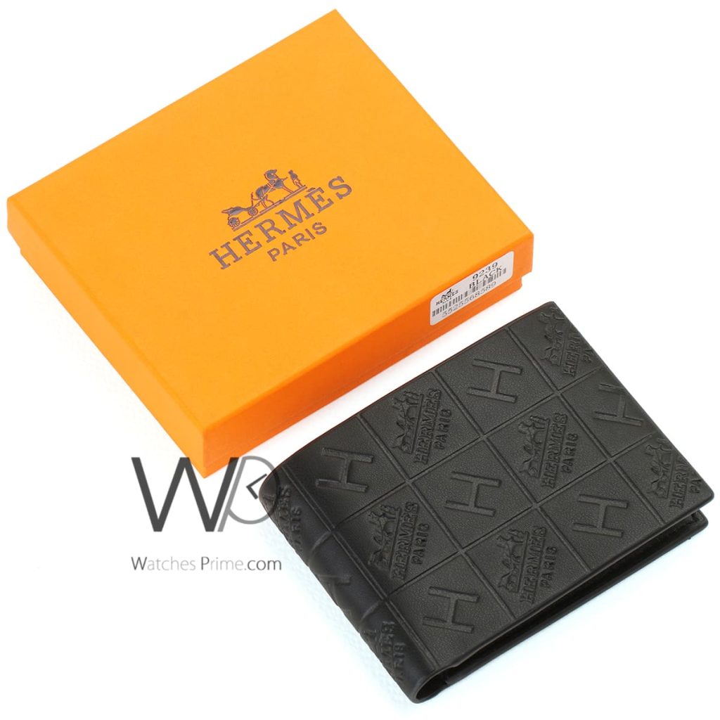 Hermes Paris Wallet Leather Black For Men Watches Prime
