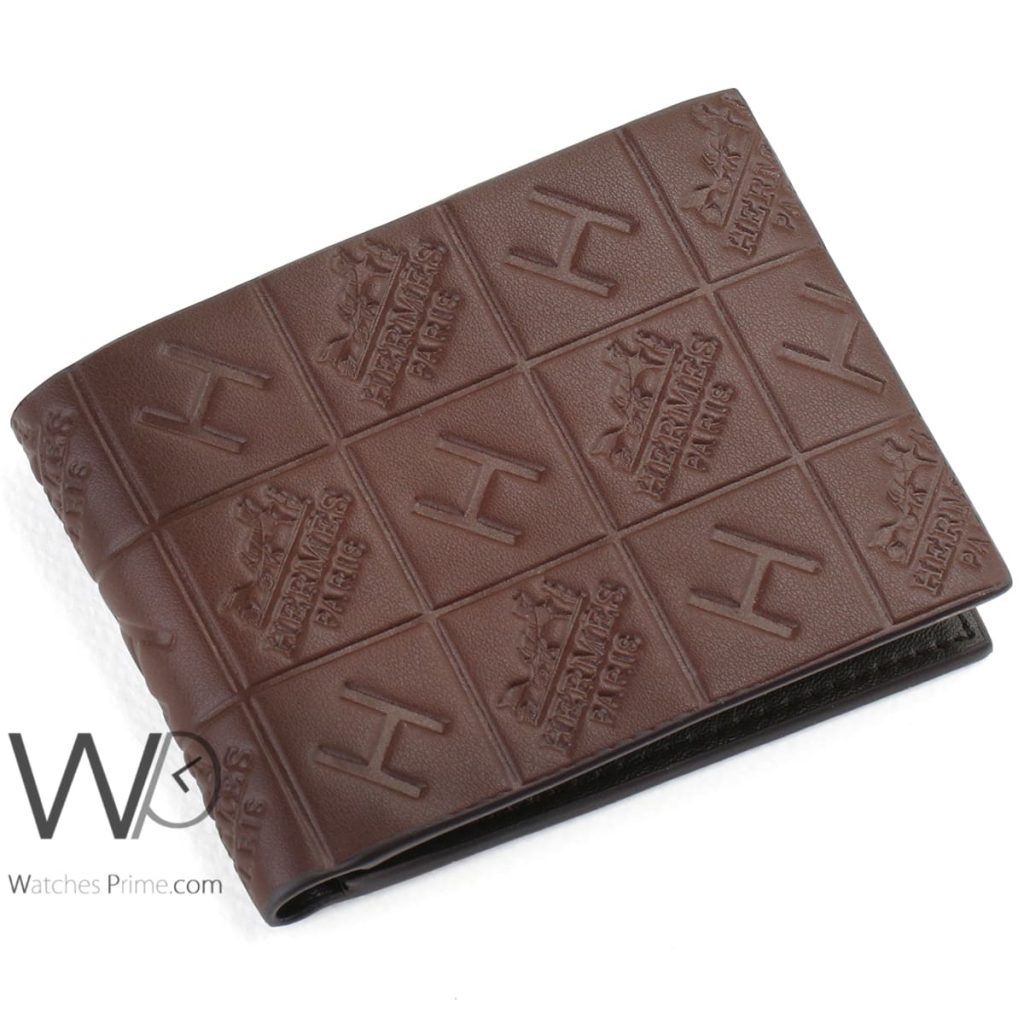 Hermes Paris Wallet Leather Brown For Men Watches Prime