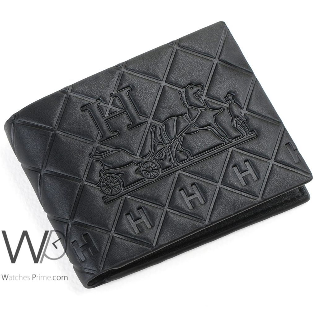 Hermes Paris Wallet Leather For Men Black Watches Prime