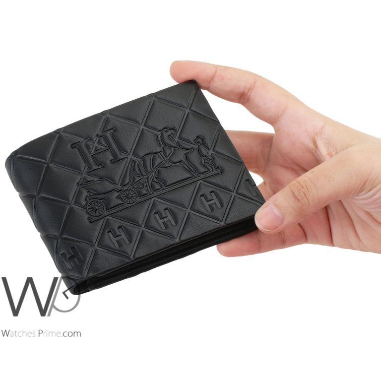 Hermes Paris Wallet Leather For Men Black Watches Prime