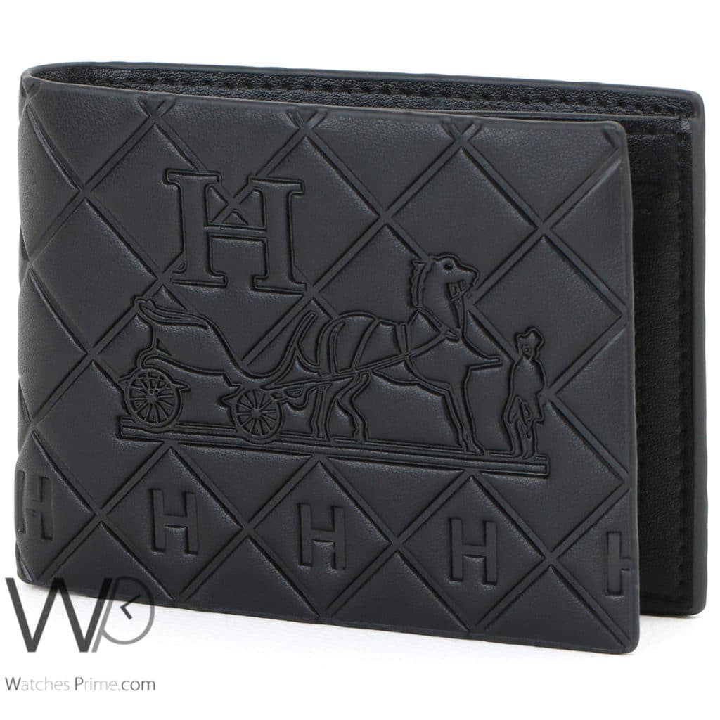 Hermes Paris Wallet Leather For Men Black Watches Prime