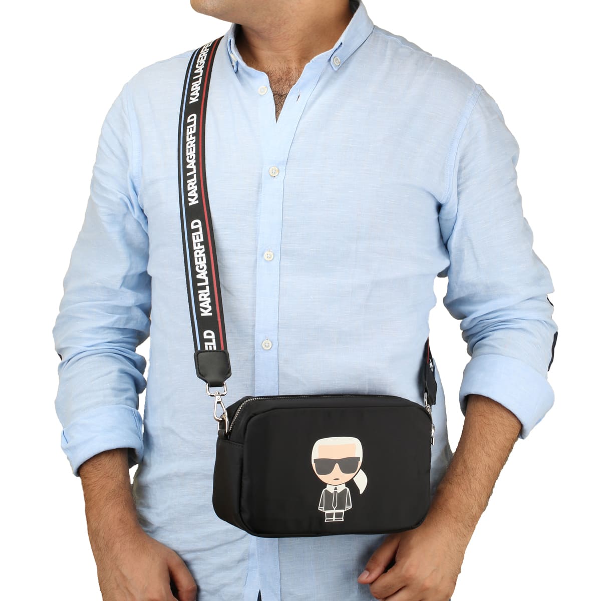 Karl Lagerfeld Paris Maybelle Camera Crossbody Bag In Black/Silver | MYER