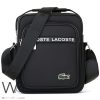 Lacoste croc crossbody messenger bag black for men