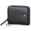 Montblanc black leather coin purse zipper wallet