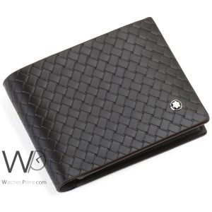 montblanc-brown-mens-leather-patterned-wallet