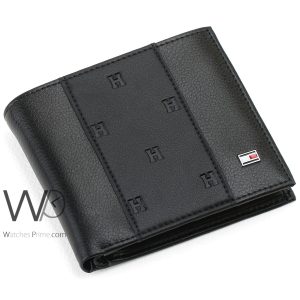Tommy Hilfiger Black Long TH Leather Wallet | Watches Prime