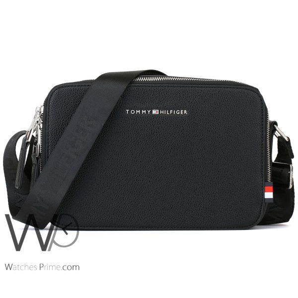Tommy Hilfiger Black Crossbody Leather Men | Watches Prime