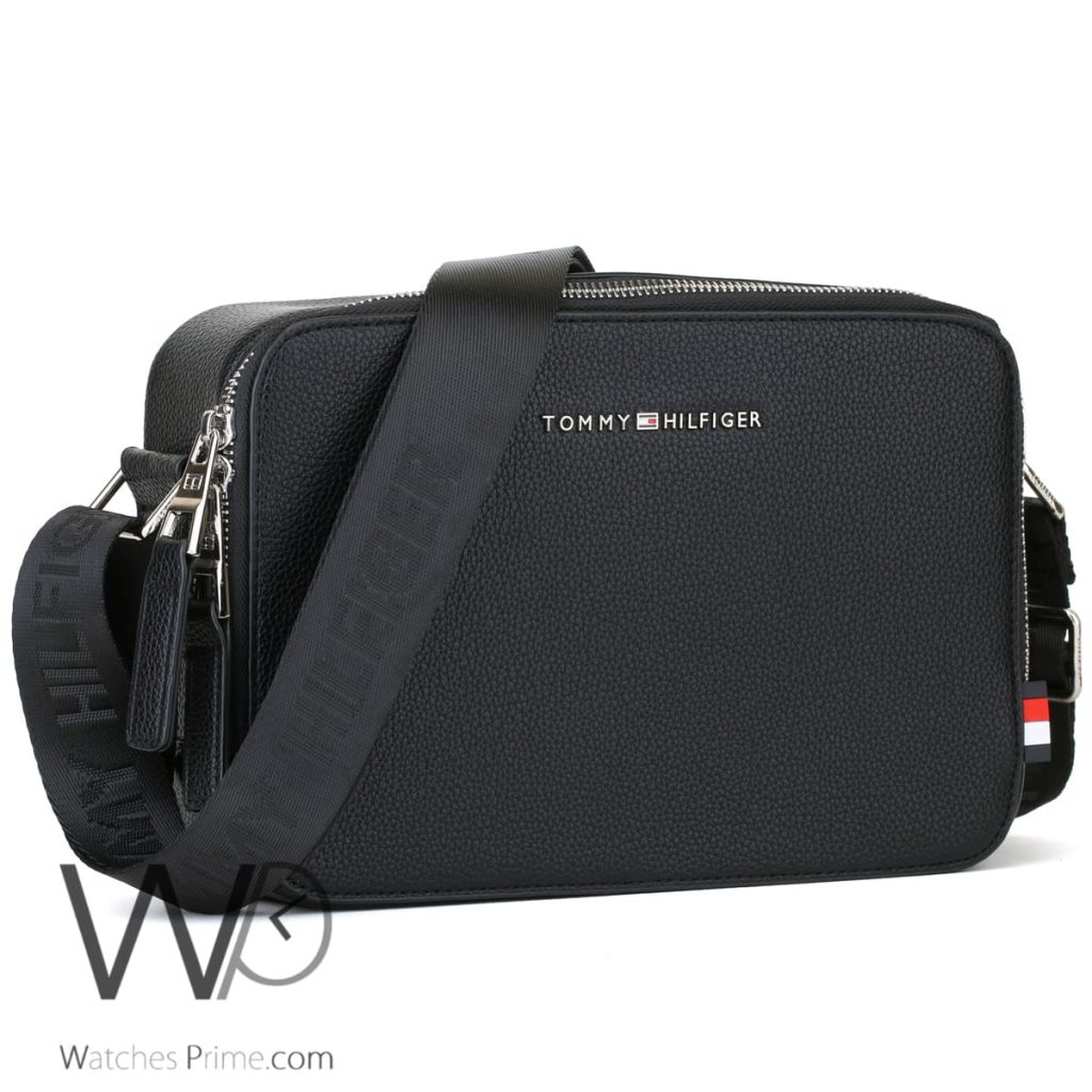 Tommy Hilfiger Black Crossbody Leather Men Watches Prime