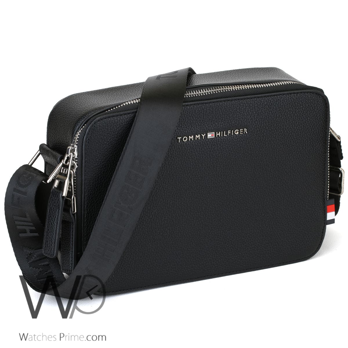 Tommy Hilfiger Black Crossbody Leather Men | Watches Prime