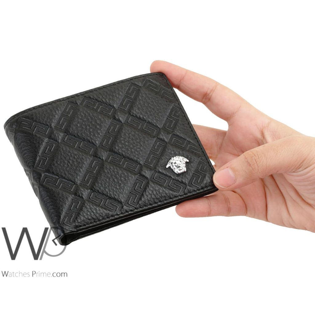 Versace Wallet For Men Leather Black Watches Prime